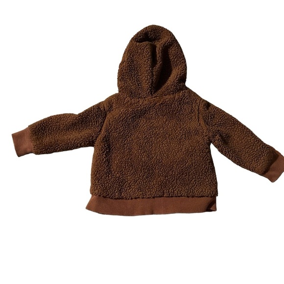 Hanna Anderson baby Curious George hoodie sherpa jacket with ears 3-6 months - Picture 3 of 4